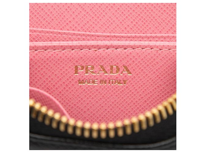 Portafoglio con zip in pelle Saffiano nero Prada - vista 5