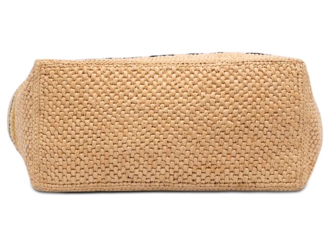 Borsa Tote LOEWE Paulas Ibiza Medium in rafia a righe beige - vista 3