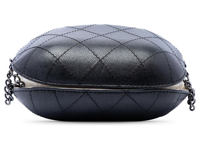 Gabrielle Borsa a secchiello Chanel Small Bicolor in pelle di vitello trapuntata nera Nero - vista 3