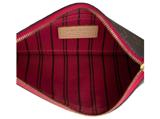 Pochette Louis Vuitton Monogram Neverfull PM Marrone - vista 4