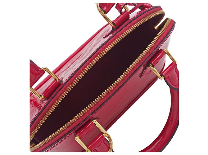 Borsa Satchel Louis Vuitton Monogram Vernis Alma BB Rosa - vista 4
