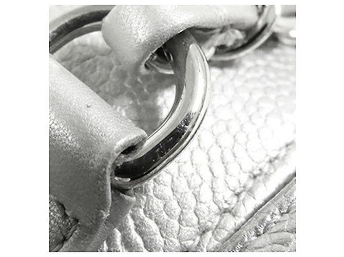 Silver Chanel Medium Caviar CC Filigree Vanity Case Satchel Silber - Ansicht 11