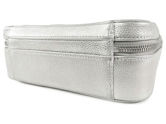 Silver Chanel Medium Caviar CC Filigree Vanity Case Satchel Silber - Ansicht 3
