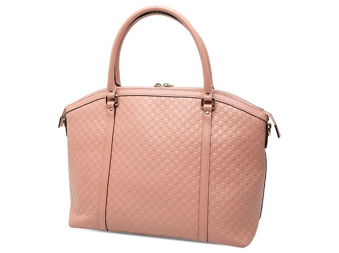 Borsa Satchel a cupola Gucci Large Microguccissima rosa - vista 2