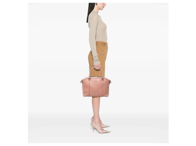 Borsa Satchel a cupola Gucci Large Microguccissima rosa - vista 7