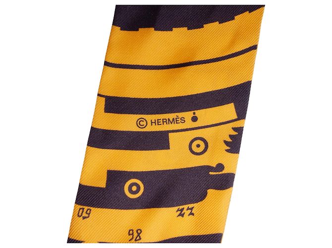 Foulard Twilly in seta Hermès Astrologie a Pois nero - vista 4