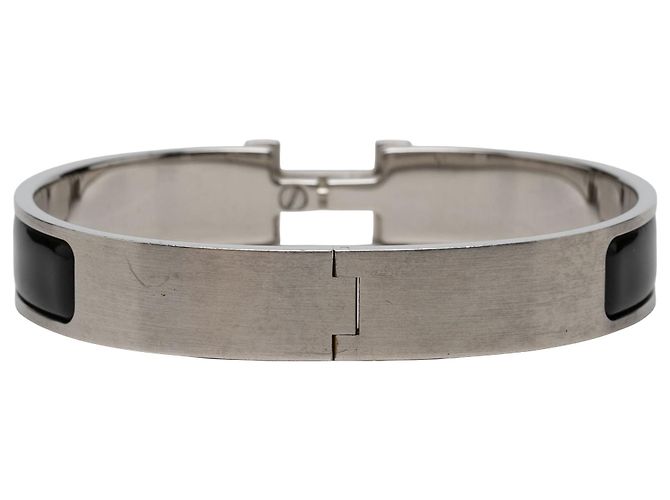 Bracciale Clic H GM stretto in smalto nero Hermès - vista 3