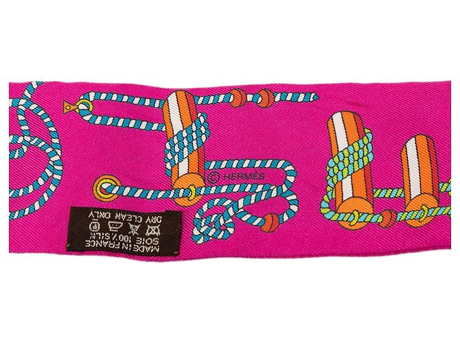 Hermès Cordages Seidentuch Twilly Rosa Pink - Ansicht 4