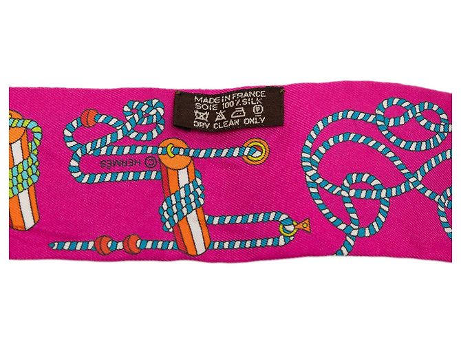 Hermès Cordages Seidentuch Twilly Rosa Pink - Ansicht 5