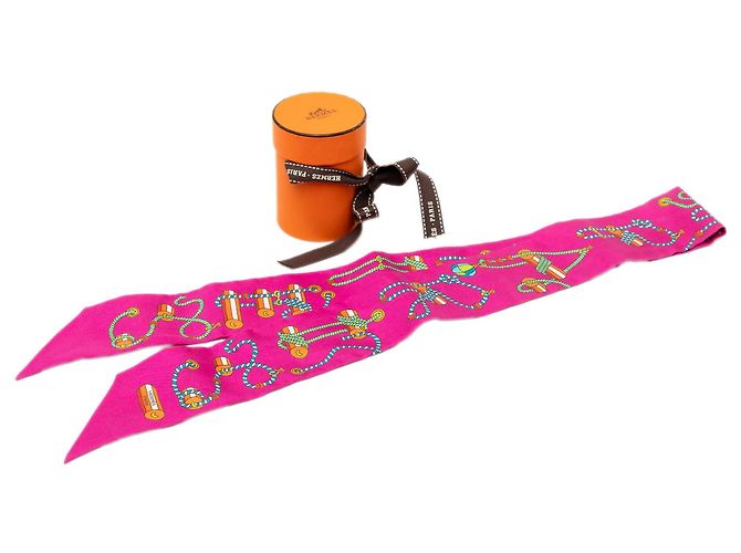 Hermès Cordages Seidentuch Twilly Rosa Pink - Ansicht 6