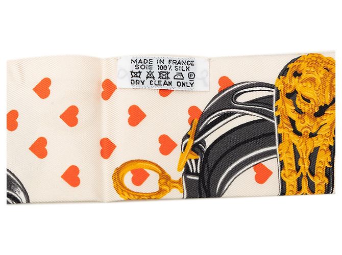 Foulard Twilly in seta bianco Hermès Brides de Gala Love - vista 2