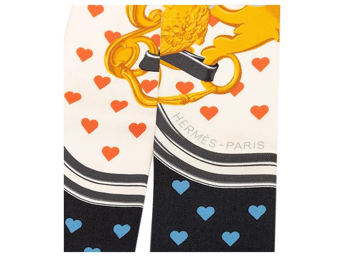 Foulard Twilly in seta bianco Hermès Brides de Gala Love - vista 3
