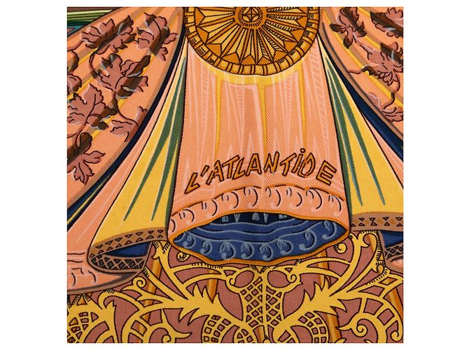 Sciarpa in seta Hermès L Atlantide 90 marrone - vista 5
