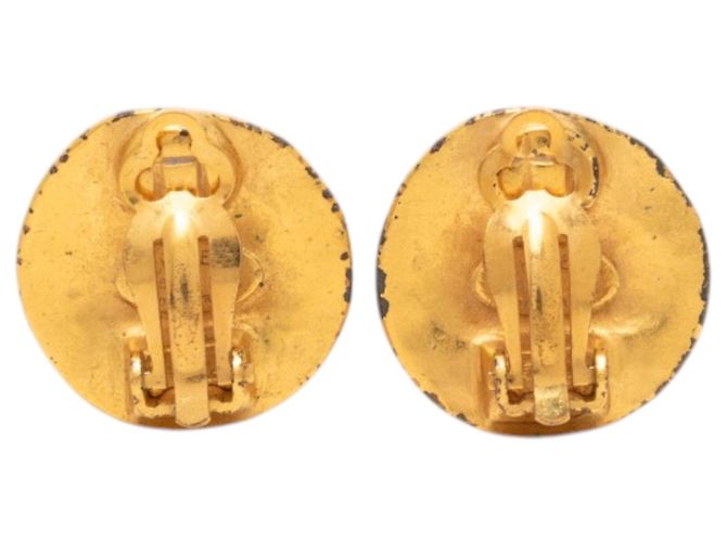 Orecchini a clip rotondi Chanel CC placcati oro D'oro - vista 2
