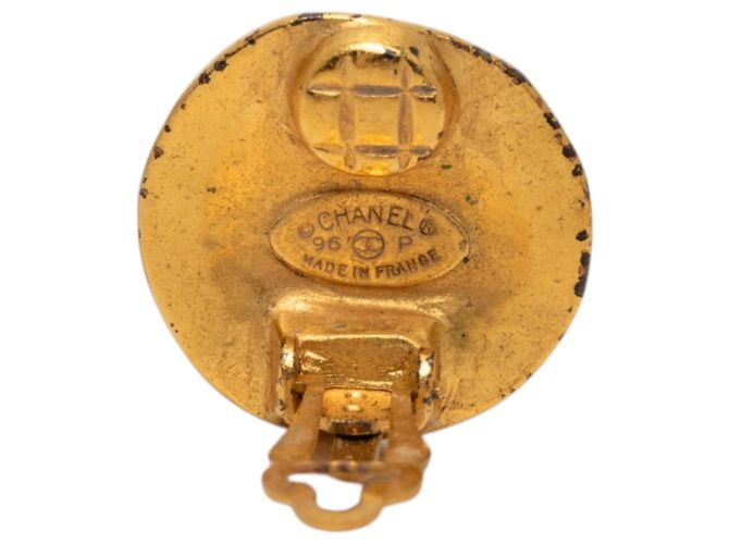 Orecchini a clip rotondi Chanel CC placcati oro D'oro - vista 3