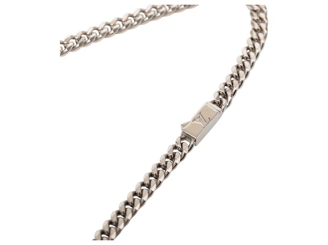 Collana Louis Vuitton Monogram Row in ottone argentato Argento - vista 3