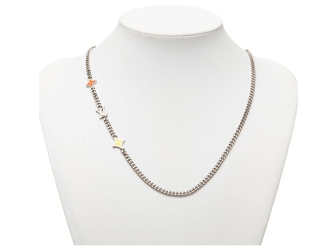 Collana Louis Vuitton Monogram Row in ottone argentato Argento - vista 5