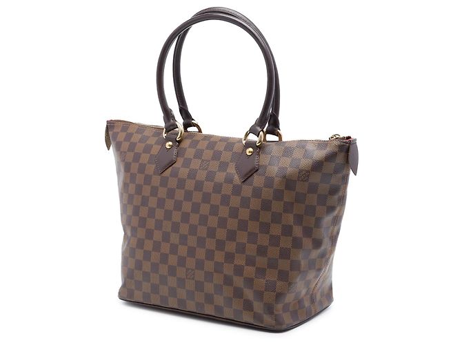 Borsa Tote Louis Vuitton Damier Ebene Saleya MM marrone - vista 2