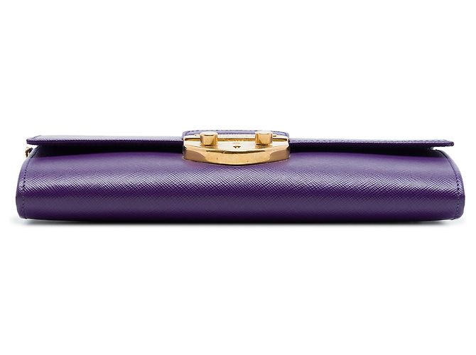 Borsa a tracolla e crossbody Sound Lock in Saffiano viola di Prada Porpora - vista 3