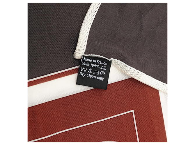 Hermès Ex Libris Fluide Seidentuch Braun - Ansicht 4