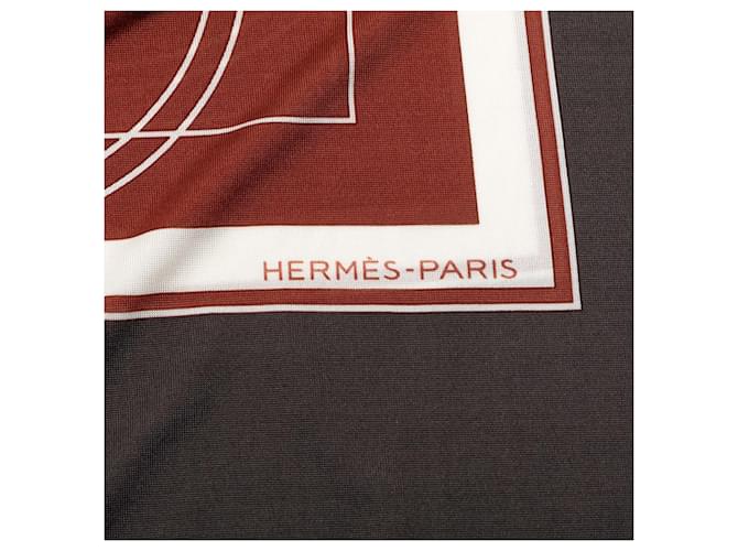 Hermès Ex Libris Fluide Seidentuch Braun - Ansicht 5