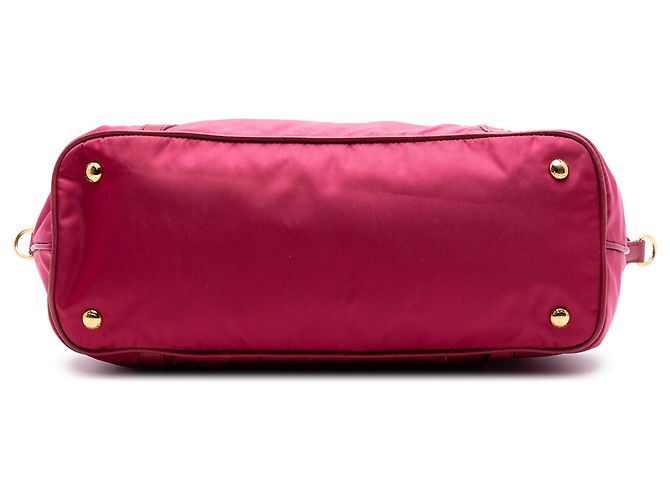 Borsa Tessuto con bordatura in Saffiano rosa Prada - vista 3
