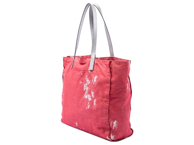 Rosa Prada Floral Print Canvas Tote Pink - Ansicht 2