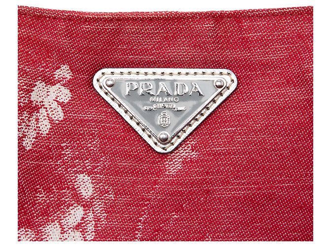 Rosa Prada Floral Print Canvas Tote Pink - Ansicht 5