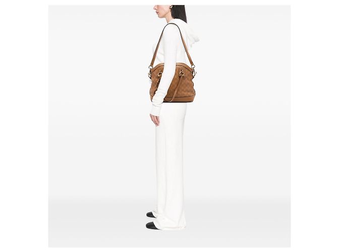 Borsa Gucci Medium Guccissima Charm Dome marrone - vista 6