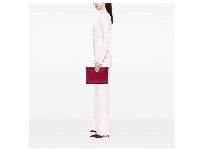 Beauty case e clutch bag 26 in Epi Toile rosa Louis Vuitton - vista 6