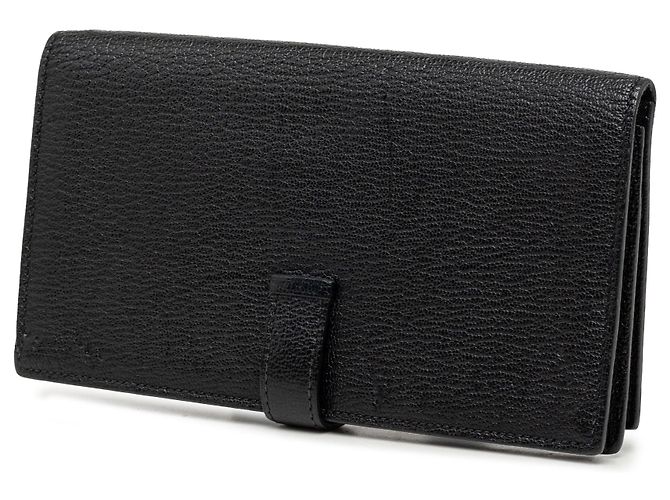 Cartera larga Hermès Bearn Soufflet en chevre Mysore negro - vista 2