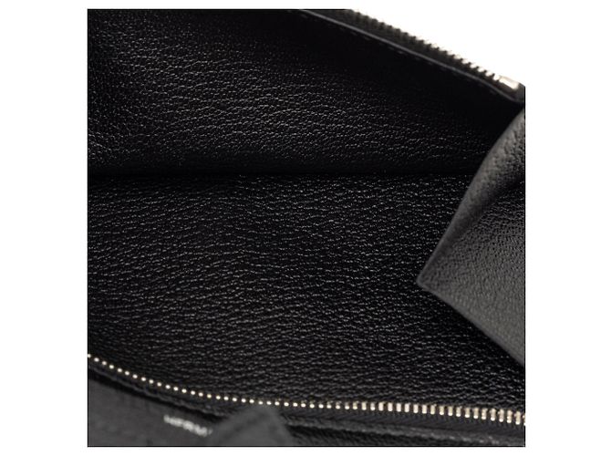 Cartera larga Hermès Bearn Soufflet en chevre Mysore negro - vista 5