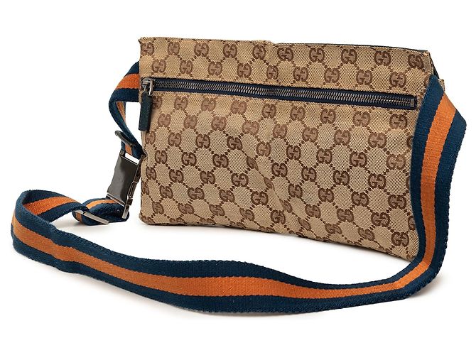 Borsa a tracolla Gucci GG Canvas Web beige - vista 2