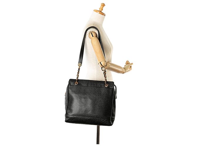 Borsa a tracolla Chanel Triple CC Caviar nera Nero - vista 10