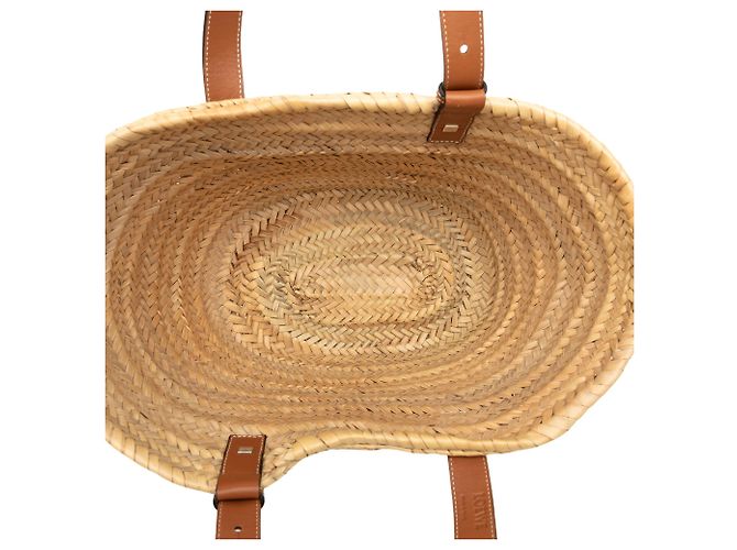 Borsa Tote LOEWE Medium Raffia Anagram beige - vista 4
