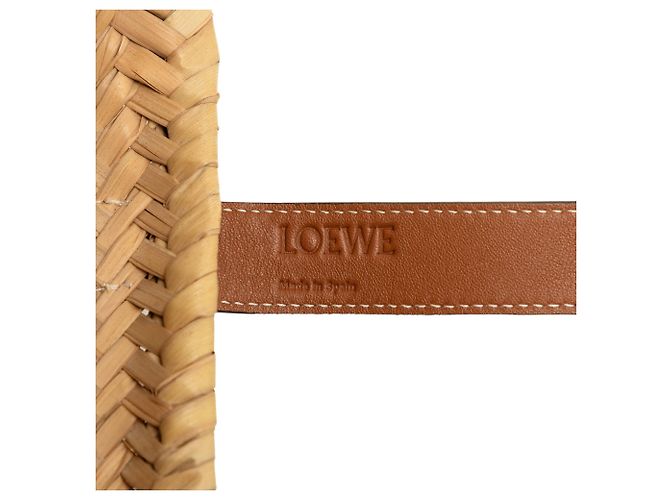 Borsa Tote LOEWE Medium Raffia Anagram beige - vista 5