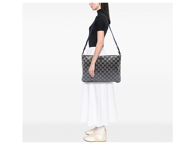 Borsa a tracolla Gucci GG Crystal blu - vista 7