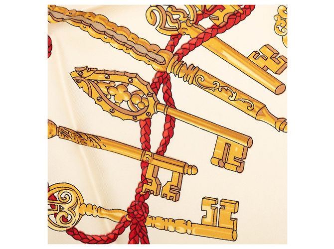 Hermès Les Cles Seidentuch 90 braun - Ansicht 3