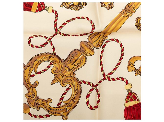 Hermès Les Cles Seidentuch 90 braun - Ansicht 4