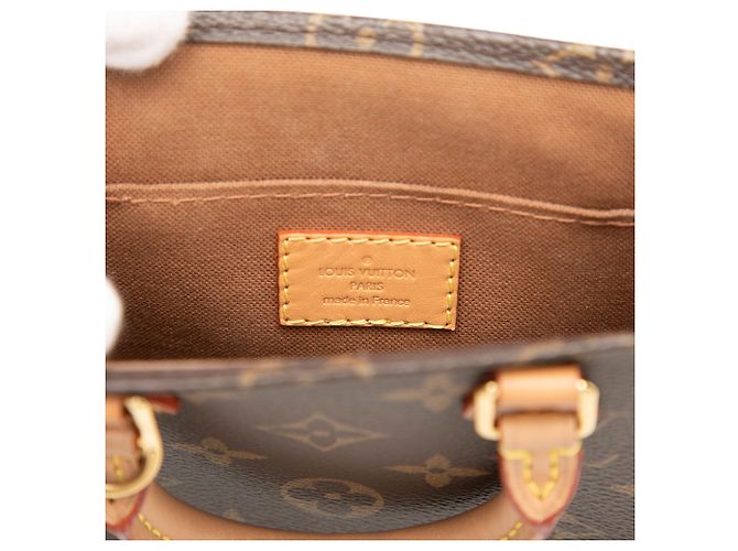 Borsa Louis Vuitton Monogram Petit Sac Plat marrone - vista 5