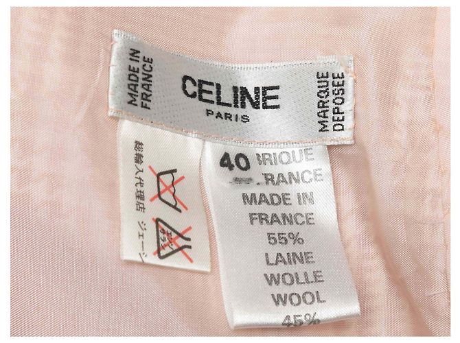 Céline Falda lápiz de cuadros Glen Plaid rosa y blanco con detalles de cadena Celine Talla FR 40 - vista 4