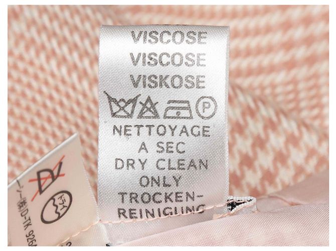 Céline Falda lápiz de cuadros Glen Plaid rosa y blanco con detalles de cadena Celine Talla FR 40 - vista 5