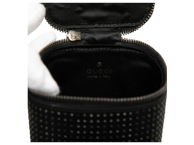 Beauty case in pelle nera con borchie Gucci Nero - vista 5