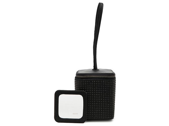 Beauty case in pelle nera con borchie Gucci Nero - vista 8