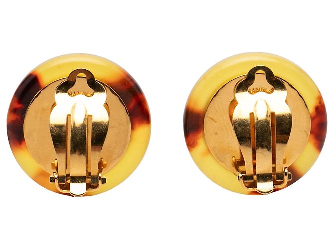 Orecchini a clip Chanel placcati oro con effetto tartaruga D'oro - vista 2