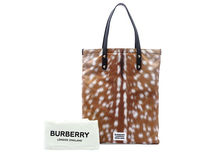 Tote in pelo di pony marrone Burberry - vista 7