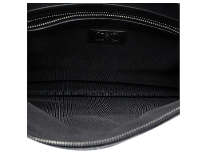 Clutch Chanel Medium Canvas La Pausa Zip O Case Nera Nero - vista 4