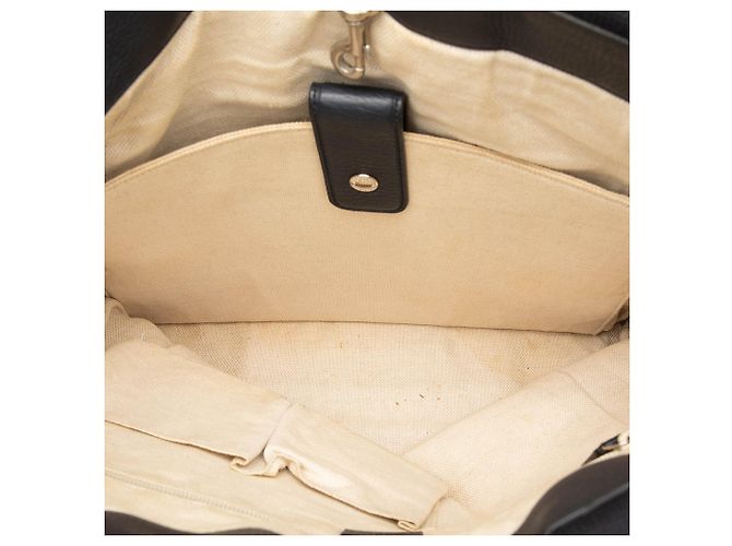 Schwarzer Gucci Web Tote aus Kalbsleder - Ansicht 4