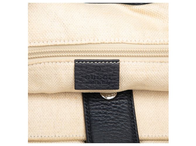 Schwarzer Gucci Web Tote aus Kalbsleder - Ansicht 5