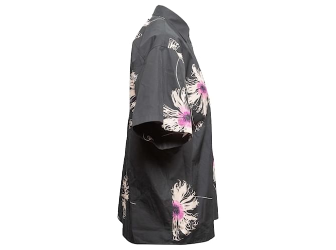 Camicia a bottoni Prada floreale Nera e Multicolor Taille IT 36 Nero - vista 3